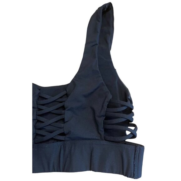 XS Victoria Secret Pink Ultimate Unlined Sports Bra Black Palm Trees - Picture 10 of 12